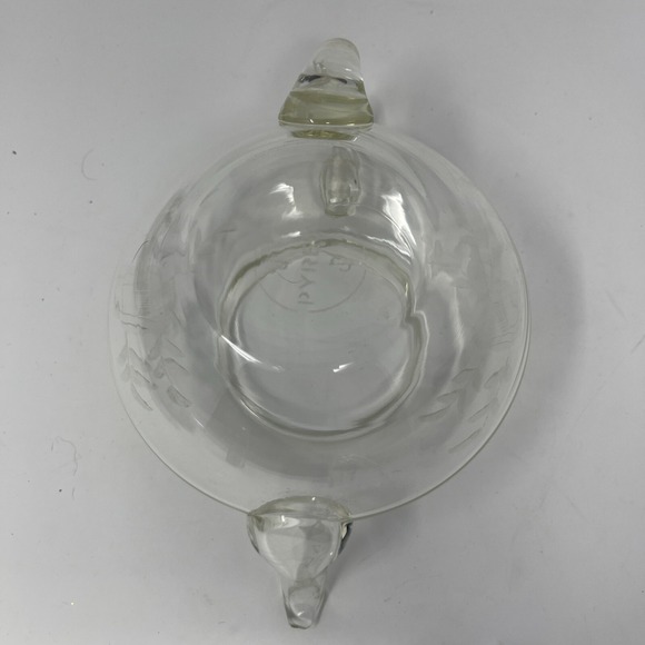 Vintage Clear Etched Glass Pyrex Tea Teapot Kettle Flower Leaves Etching - Picture 11 of 16